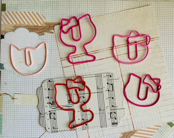 Kitten, pink, cat, paperclip, planner clips, book marker, bookmark