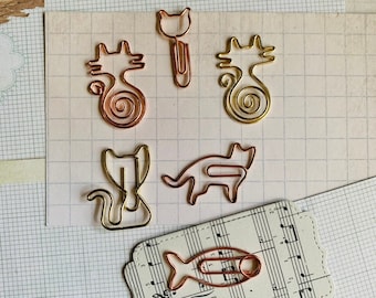 Cat, planner clip, book marker, page marker, paper clip
