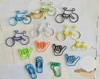 Summer, vacation,  Hawaii,  hang loose, hang ten, bicycle, sandals, barefoot, paperclip, book, page, marker, paper clip