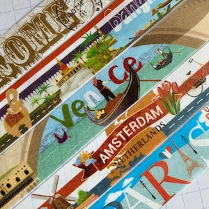 Rome, Venice, Bangkok, Amsterdam, Netherlands, Paris, washi tape sample