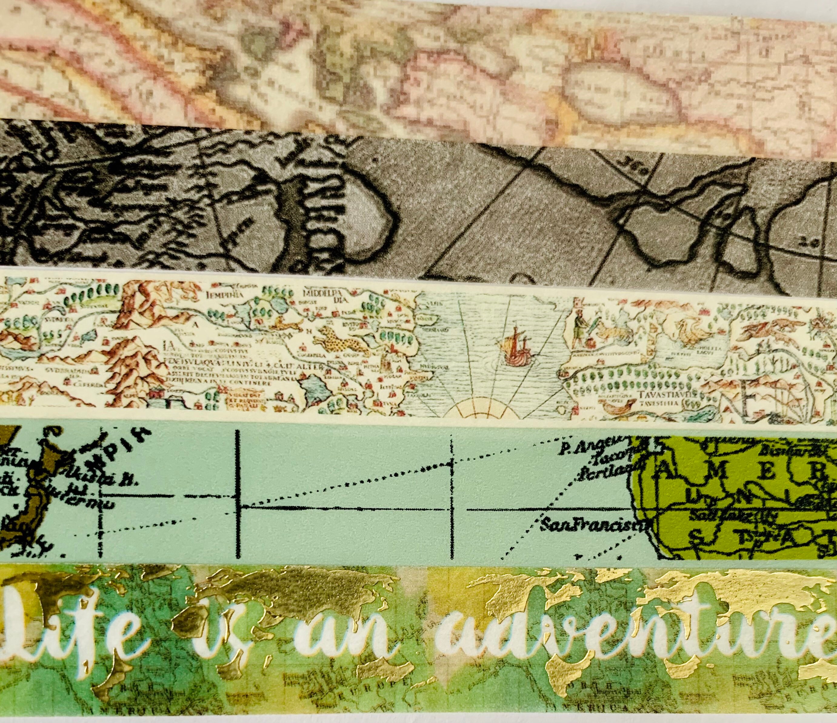 Old World Map Maps Travel Collage Washi Tape SAMPLE | Etsy