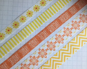 Chevron washi sample, daisies washi tape, stripe washi, weekday planner washi