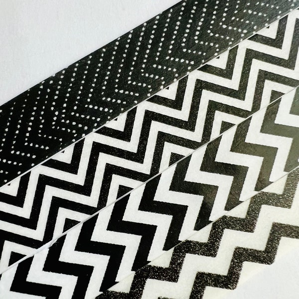 Black and White, herringbone, zig zag, chevron, washi tape, SAMPLE.