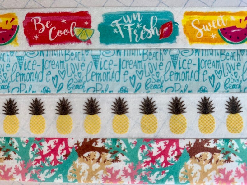 beach pineapples vacation island washi tape SAMPLE coral lemonade tropical paradise Summer