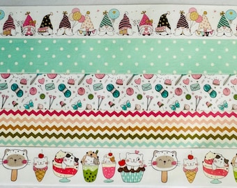 Spring, gnomes, candy, kawaii, birthday, dots, ice cream, popsicles, cats, zig zag, washi tape, SAMPLES