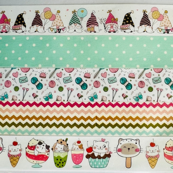 Spring, gnomes, candy, kawaii, birthday, dots, ice cream, popsicles, cats, zig zag, washi tape, SAMPLES