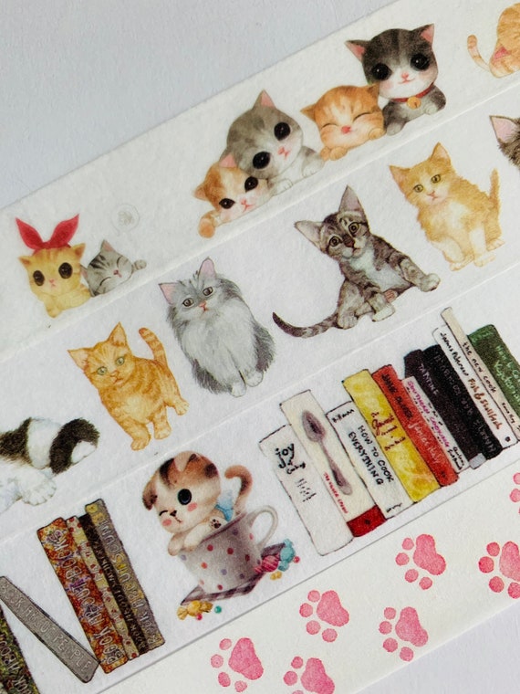 Cat Washi Tape, Black Cat Washi Tape, Kitten Washi Tape, Washi Tape, Cat  footprints washi tape, Cute washit ape