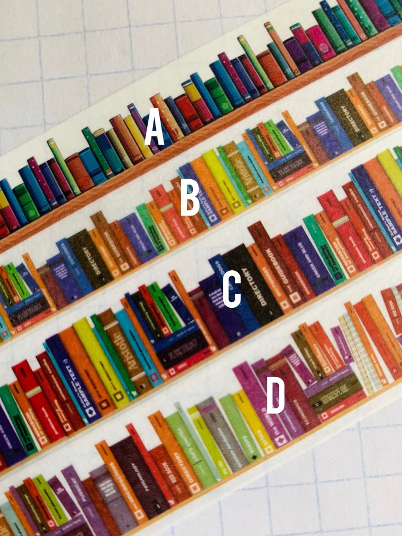Books Library washi tape SAMPLE Etsy