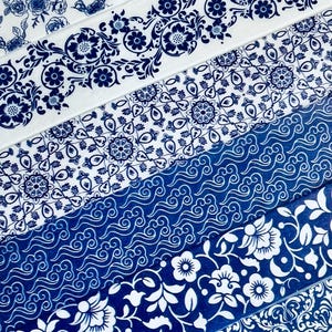Blue and White, China, Chinoiserie, rice grain, delft washi tape, SAMPLES