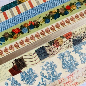 Bo Bunny, French Country, vintage, floral, stripes, toile, distressed, postal, rooster, roses, Boulevard, washi tape SAMPLES