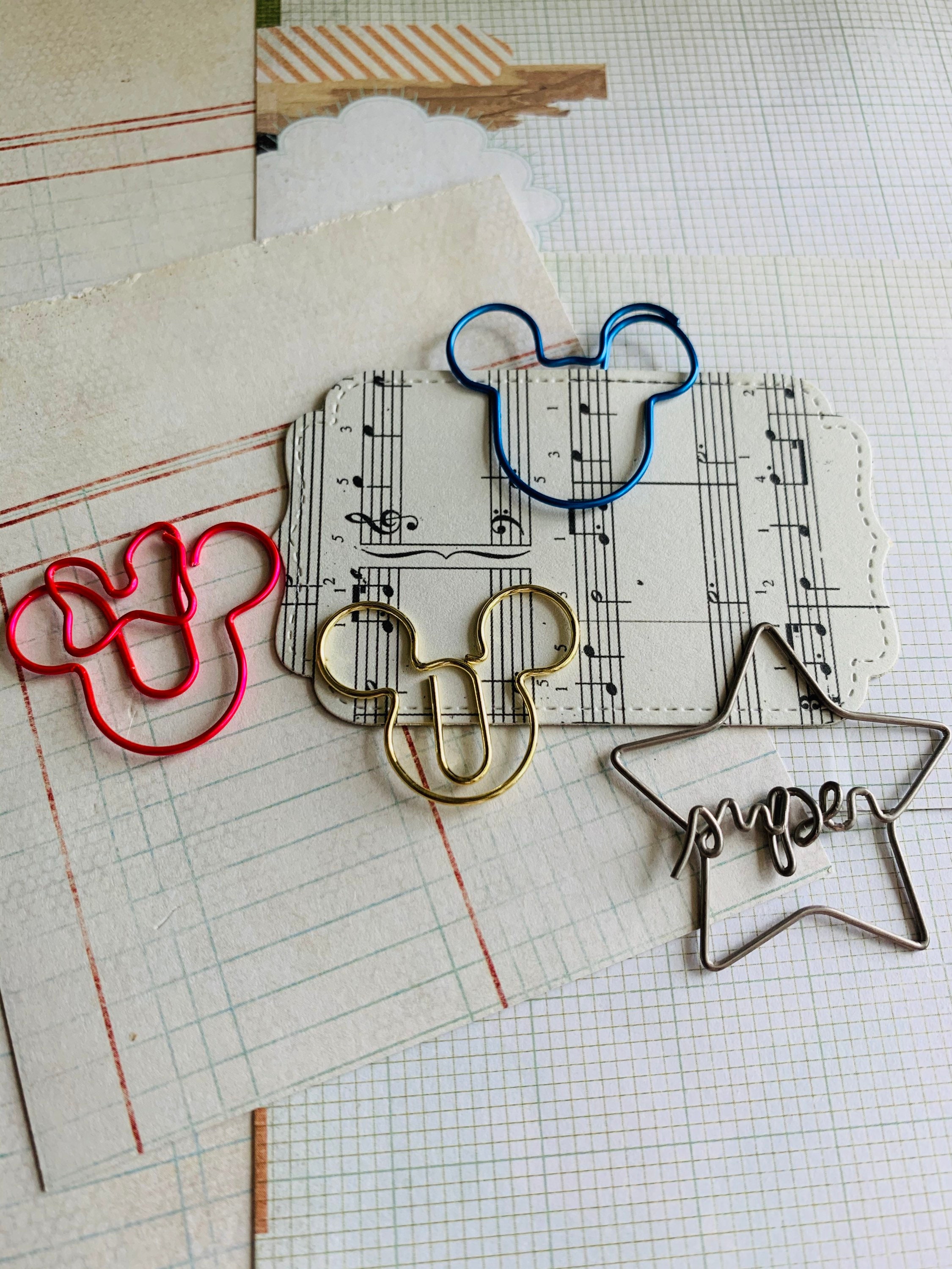 Mouse, Super star, paperclip, page marker, book marker