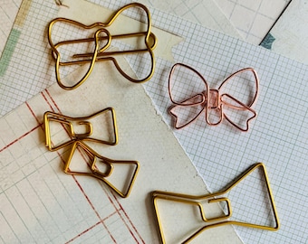 Bow,paperclip, bookmark, planner clip, scrapbook or card embellishment, pen pal gift
