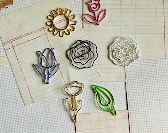 Flower, sunflower, tulip, rose, Spring, Easter, paperclip, book marker, page marker, planner clip,