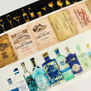 Wine, wine labels, liquor, dinner party, New Years Eve, party, celebration, bar, vacation, Las Vegas, date night, washi tape, SAMPLE