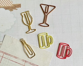 Martini, happy hour, wine, glass, goblet, beer, mug, wedding, cheers, celebrate, Graduation, Happy New Year, paperclip, book, page, marker,