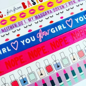 Girly, make up, lips, mascara, nope, you glow, girl, nail polish, cosmetics, beauty routine, everyday, washi tape, SAMPLES