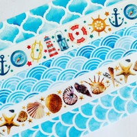 Summer Beach Washi Tape - Sea Art - Ocean Waves - 15mm - Etsy
