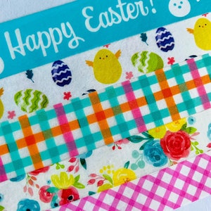 Easter, chicks, eggs, plaid, lattice, floral, Spring time, washi tape, SAMPLE