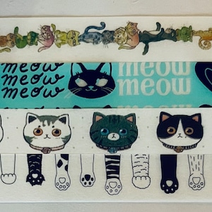 Cats, kittens, faces, collage, cat paws, washi tape SAMPLES