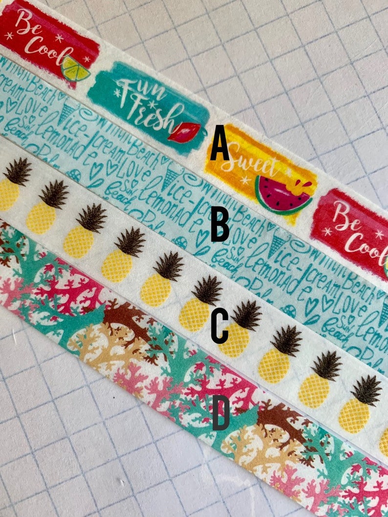 beach pineapples vacation island washi tape SAMPLE coral lemonade tropical paradise Summer