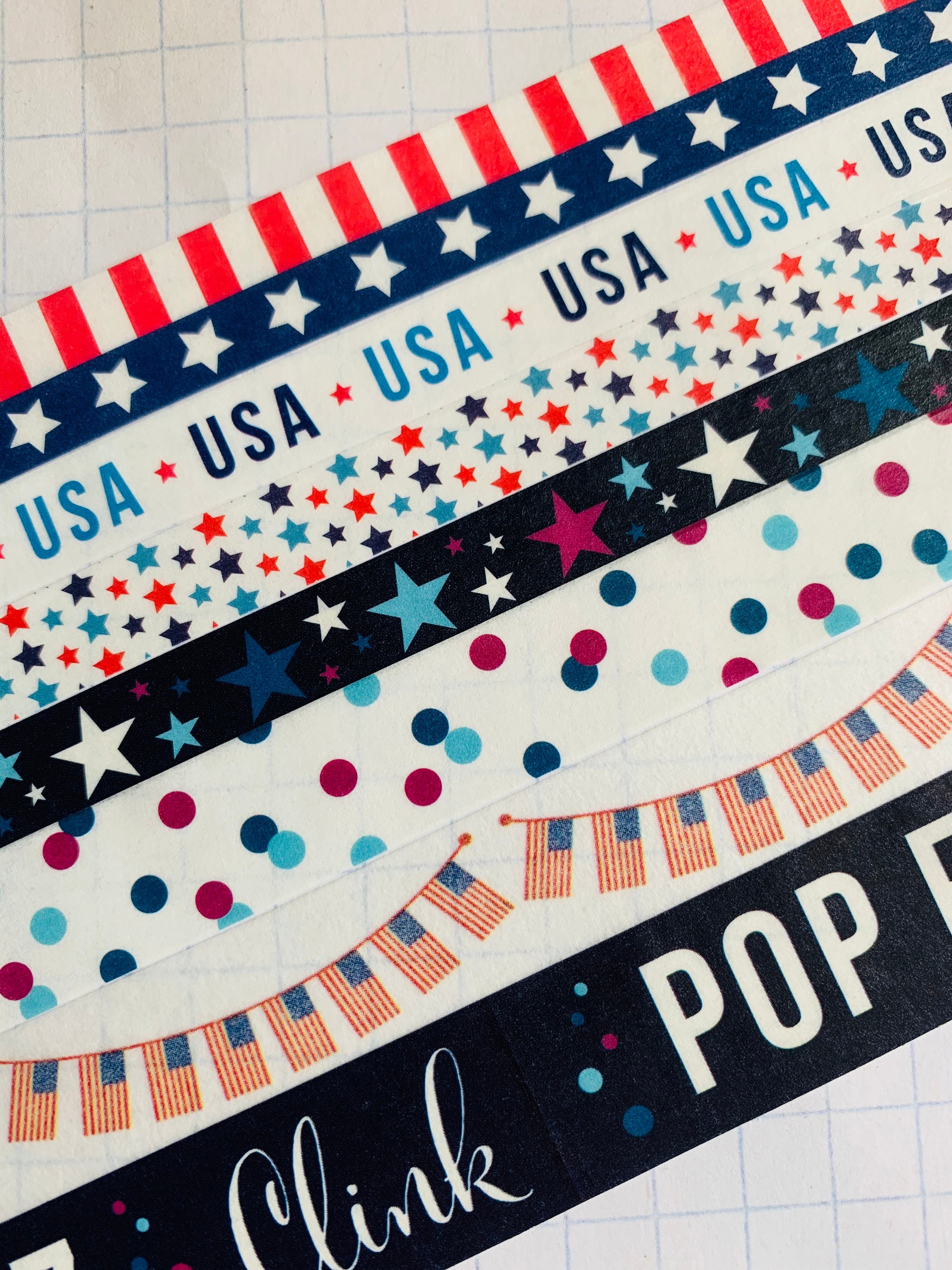 4th of July Washi Tape Exclusive Custom Design by Brithzy Crafts