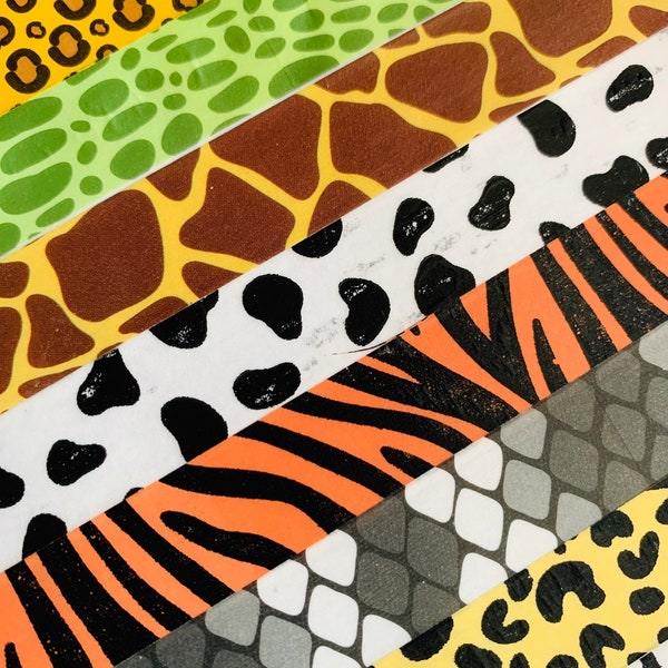 Animal prints, cheetah, alligator, giraffe, cow, tiger, snake, lion, zebra, zoo, safari, washi tape, SAMPLES