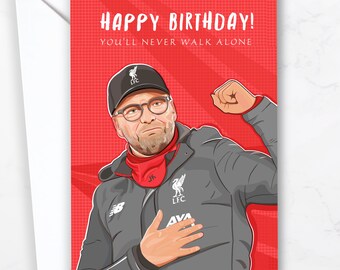 Personalised Liverpool FC Klopp Birthday Card