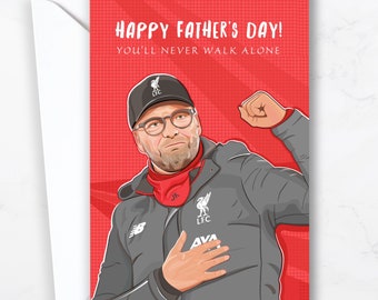 Personalised Liverpool FC Klopp Father's Day Card