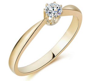 Diamond Engagement Ring, 14K Yellow Gold Eengagement Ring, 14K Gold Ring, 14K Yellow Engagement Ring, 18K Gold, 18K