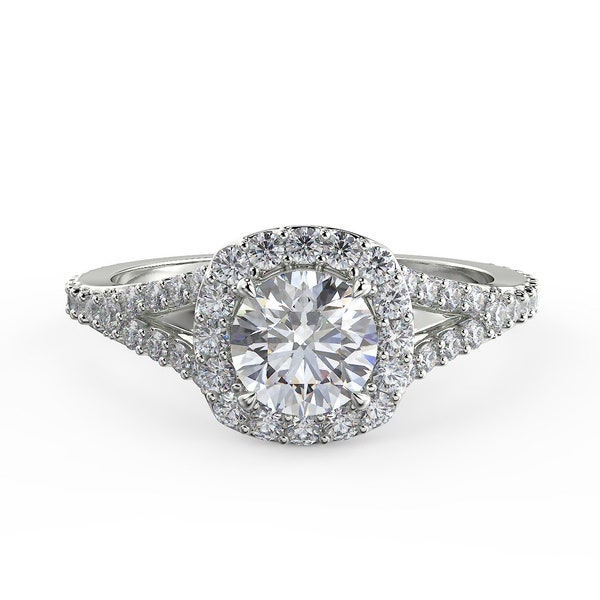 Diamond Engagement Ring, Brillant cut Engagement Ring, 14K White Gold Ring, 14K Gold Ring, 14K White Gold, 14K, Halo Diamond Ring