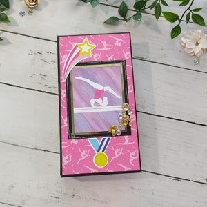 Photo album - scrapbooking style - gymnastics theme - personalized gift