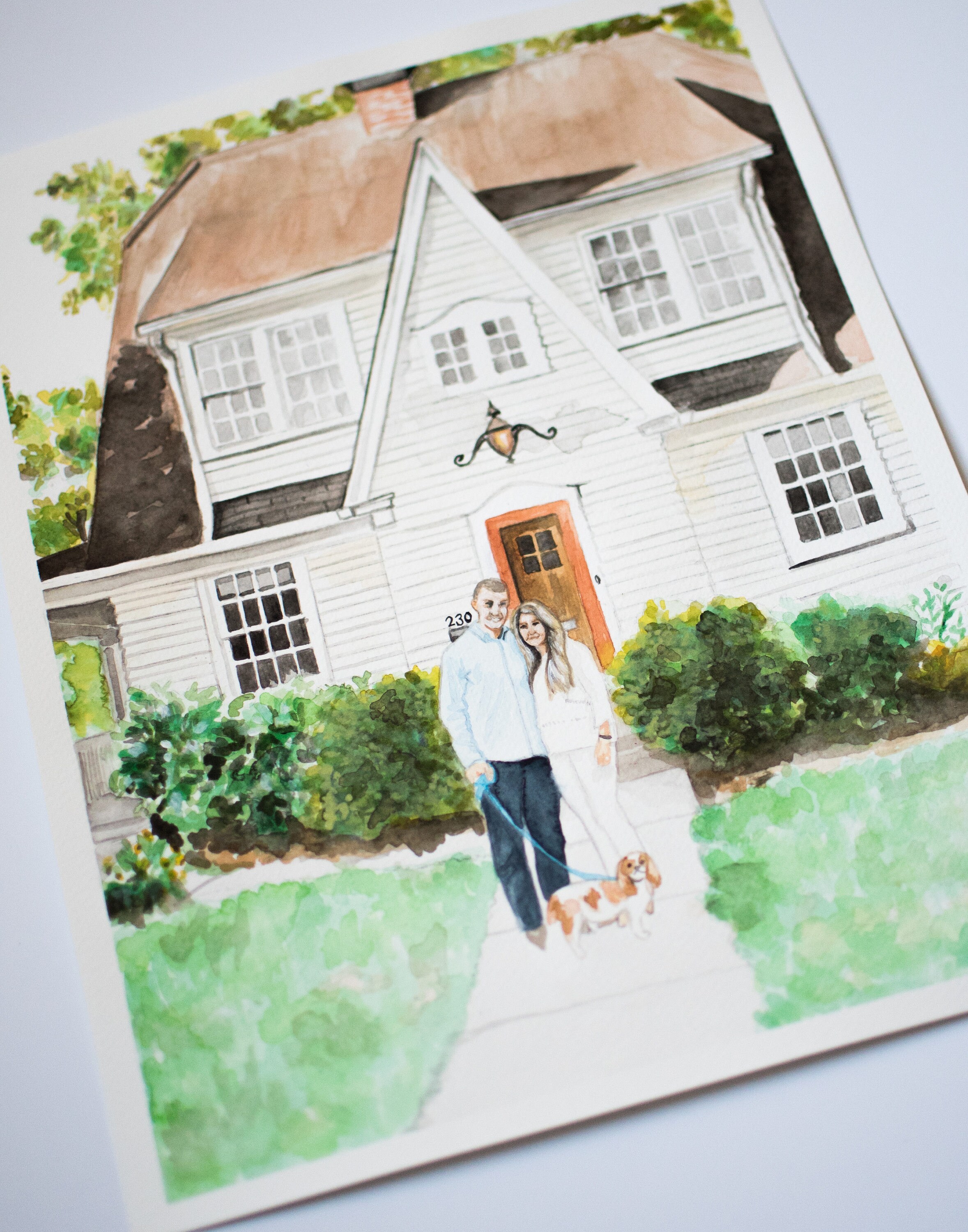 Home Portrait custom watercolor painting Etsy