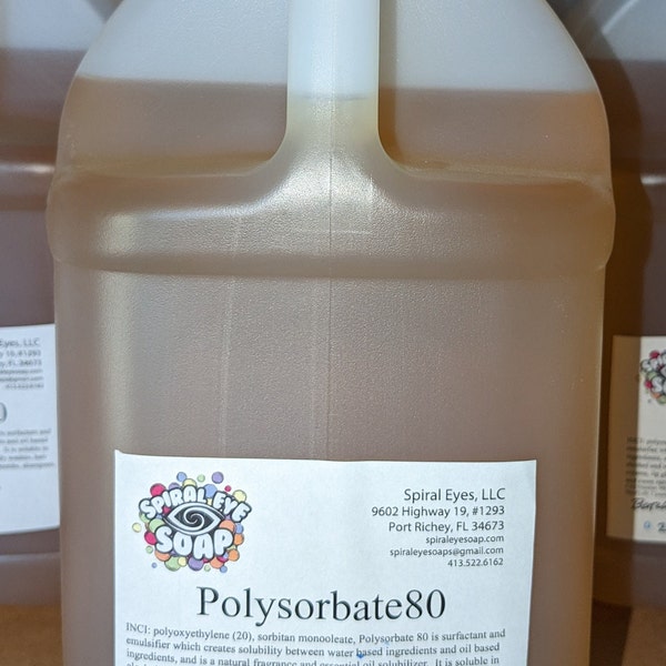 Polysorbate 80 |Tween80 8lb, Gallon Jug, Co-Surfactant, Cosmetic Emulsifier, DIY Bath Bomb, foamer, Ship free to USA