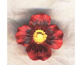Pins Coquelicot et feuille verte Remembrance day