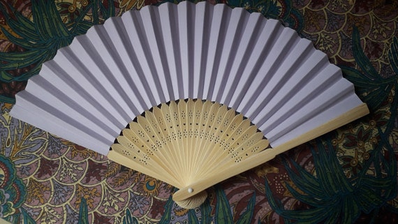 Fcher aus Bambus und einfarbigem Papier, zum Bemalen oder Personalisieren,  21 cm, kreative Hobbys, Wohlbefinden, Modeaccessoire, Geschenk - Etsy  sterreich