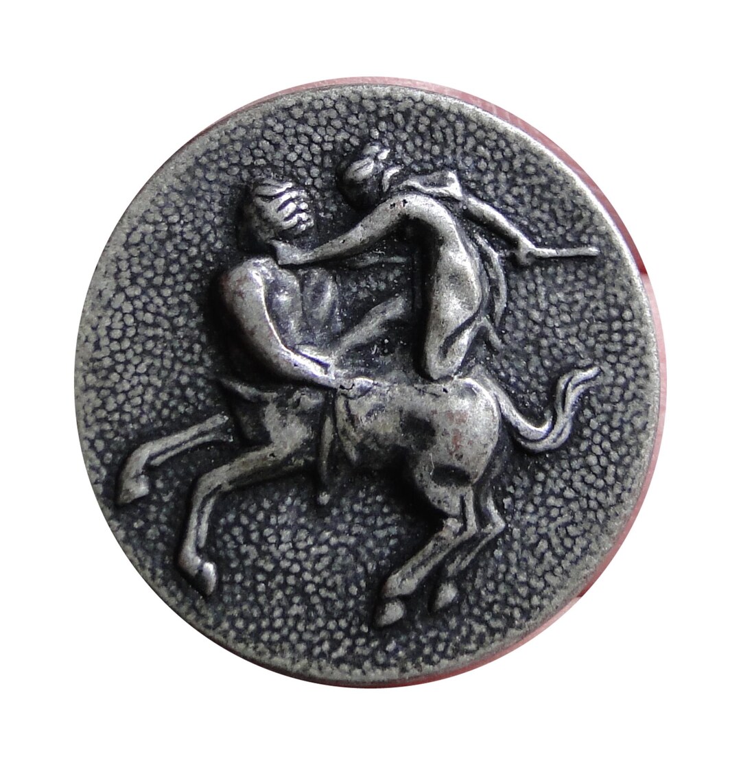 Centaur Button in Combat, Sagittarius, 25mm Diameter, for Sewing ...