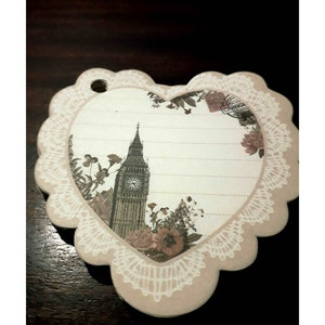 Etiquettes anciennes, Londres et Paris, les monuments, 6 pièces pour collages,  scrapbooking, courrier, collection vintage années 50