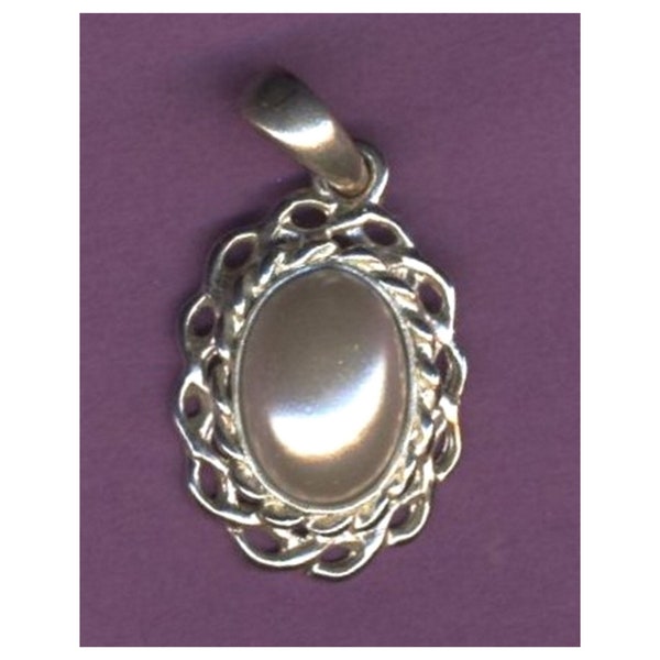 Pendentif à perle blanche et cadre argenté, médaillon classique, vintage, pour création de bijoux DIY