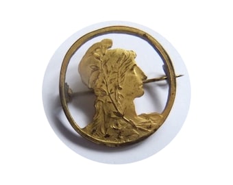 Broche Vintage Signée AVON - Cœur Avec Perles Et Pampille Poire Rouge Rubis - Bon état