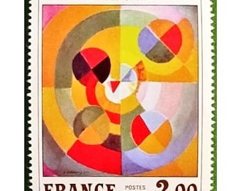 Robert Delaunay Cubist painting stamp, reproduction 40/25 mm, fine arts, collection, collage, scrapbooking