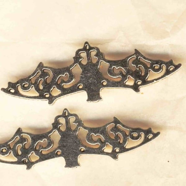 Chauve-souris, connecteurs de métal filigrané de 68 mm, quatre couleurs au choix, pour toute création de bijoux, fournitures, Halloween