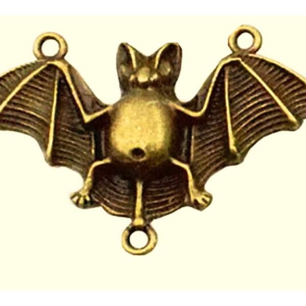 Pendentifs chauve-souris connecteurs à 3 anneaux, envergure 49 mm, couleurs au choix, pour bijouterie fantaisie, gothique, punk, Halloween