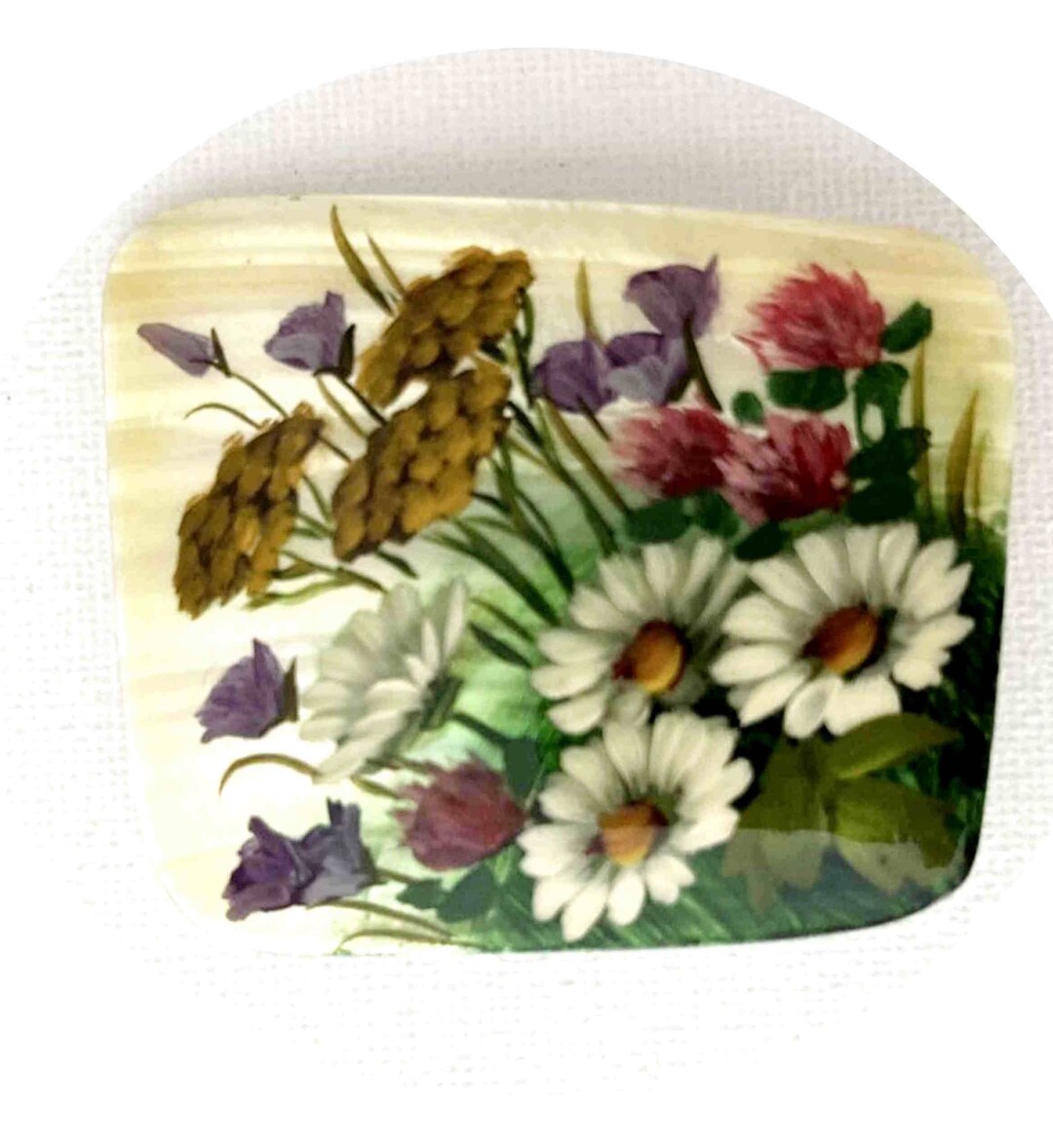 Broche Fleur En Nacre - Style Vintage - Occasion