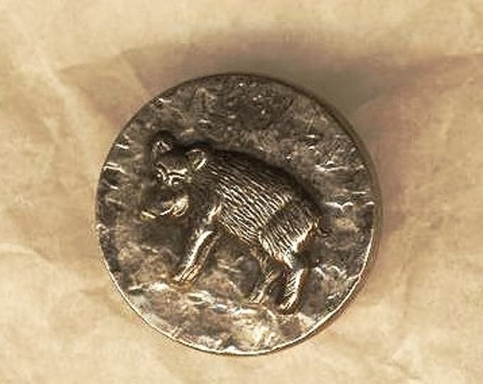 Vintage Boar Button in Bronze Metal, 19 Mm, Round Button for Sewing ...