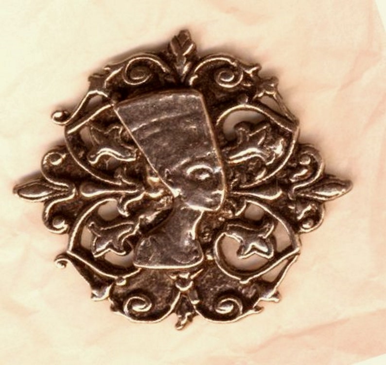 Estampe la reine Nefertiti filigrane argenté embellissement image 0