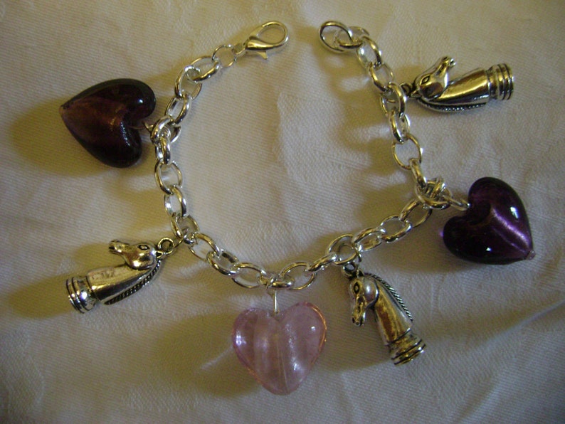 Pearls charms glass hearts eight pieces of 19 mm in color mix for jewelry creation