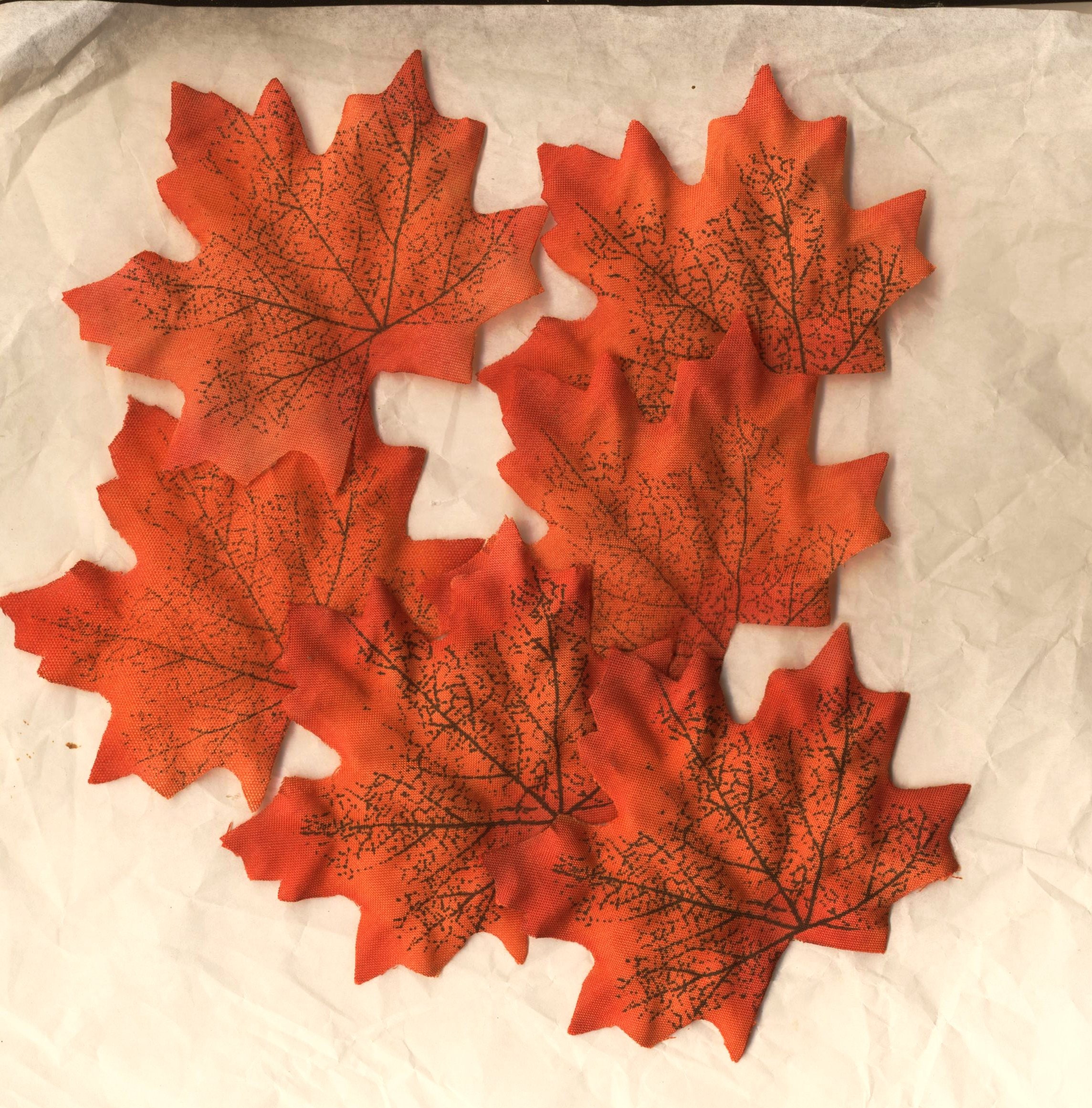 Applications Feuilles de Vigne Rousses en Tissu, Scrapbooking, Décoration, Embellissement Couture