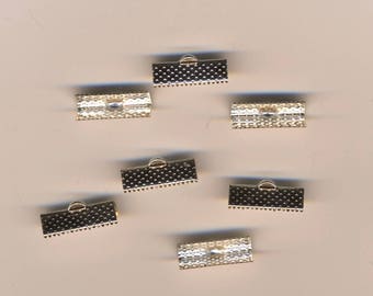 Silver ribbon clips 20 mm, 10 pieces, crodile-shaped wire clamps, jewelry findings or various decorations
