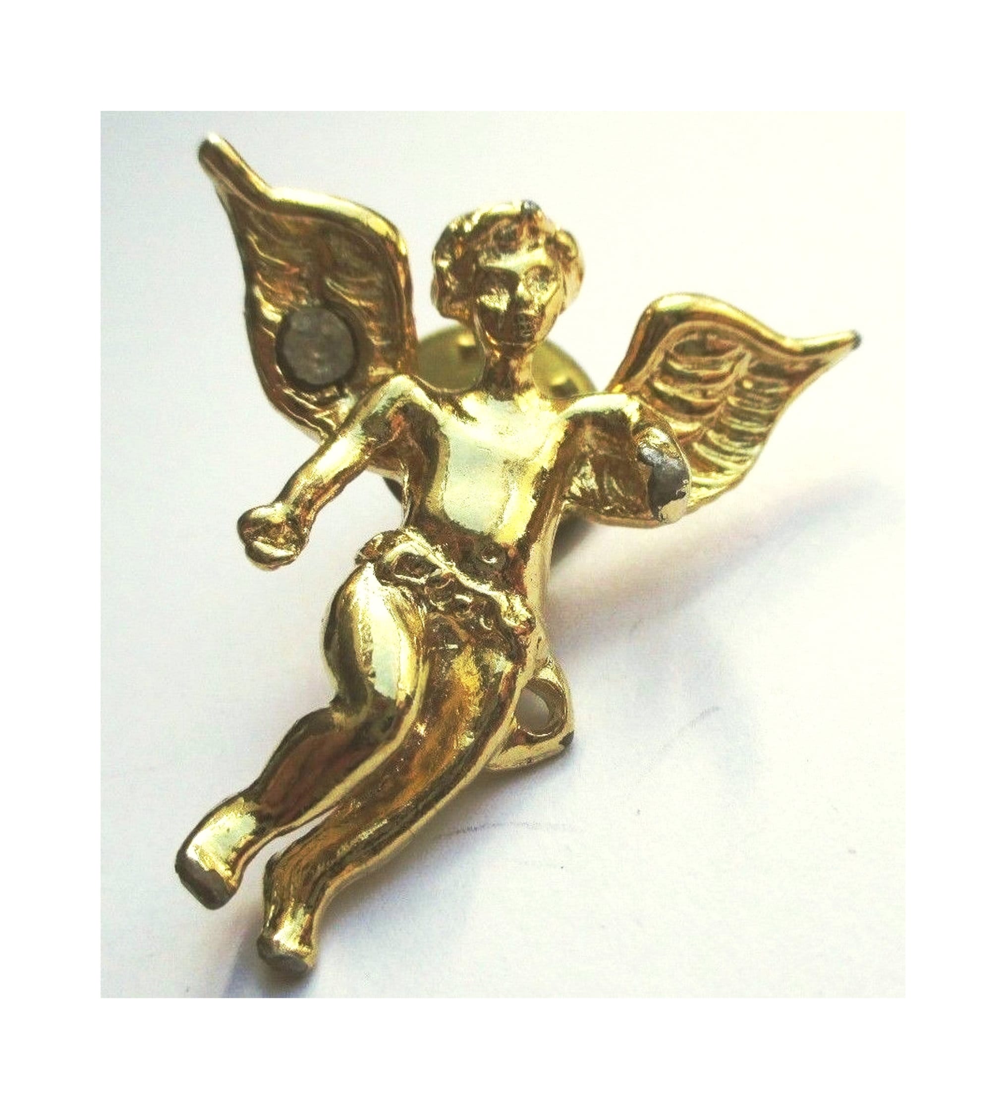 Ancienne Broche Religieuse Plaque Or - Fixation Origine, Motif Vintage - REF10354J