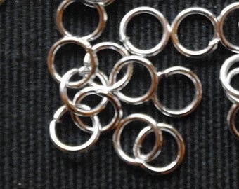 Jump jump rings, 50 pieces of 4 mm in light silver, supplies, costume jewelry materials, chain fittings, findings